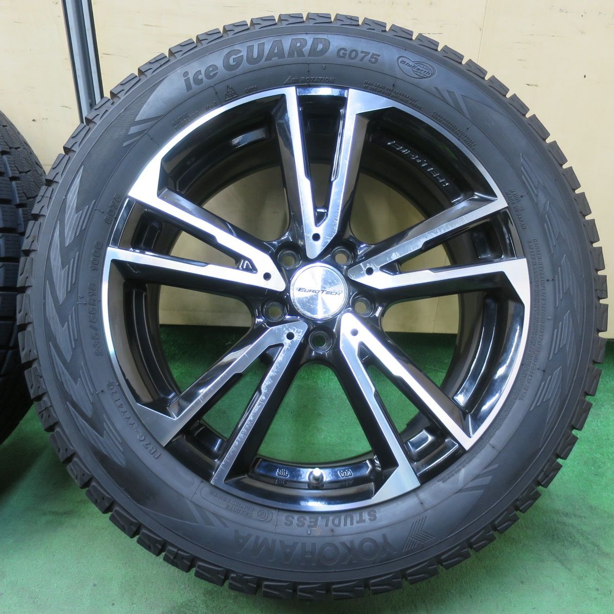 バリ溝 9.5分 アウディ Q3 等 EUROTECH GAYA SOLI 235 55R18 スタッドレス ヨコハマ アイスガード G075 ユーロテック ガヤ ソリ PCD112 5H 5101010イス FFCRYSTALESIA_COM