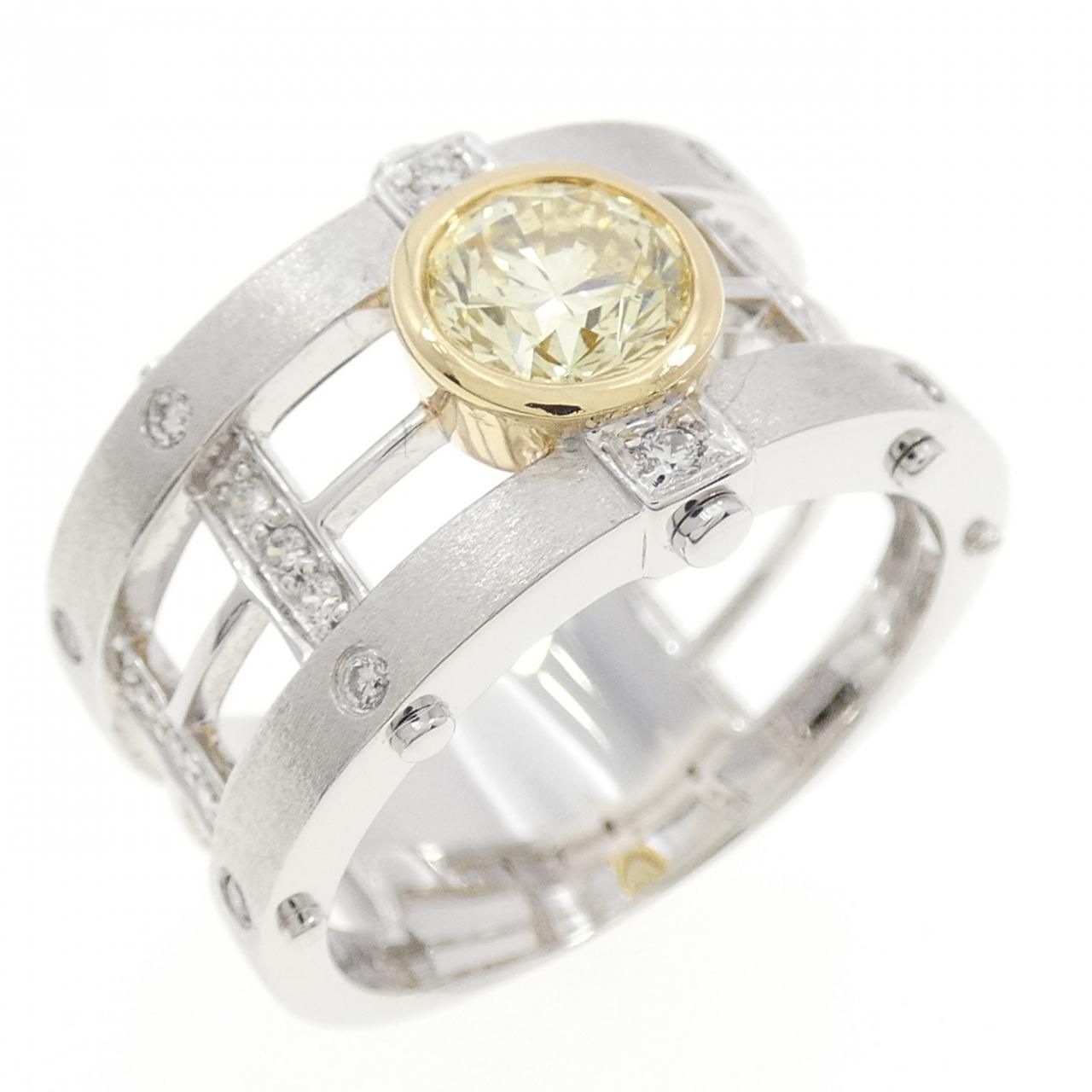 K18／ダイヤモンド0.67ct／ルビー0.70ct／9号リング／9.0g／鑑別書付き