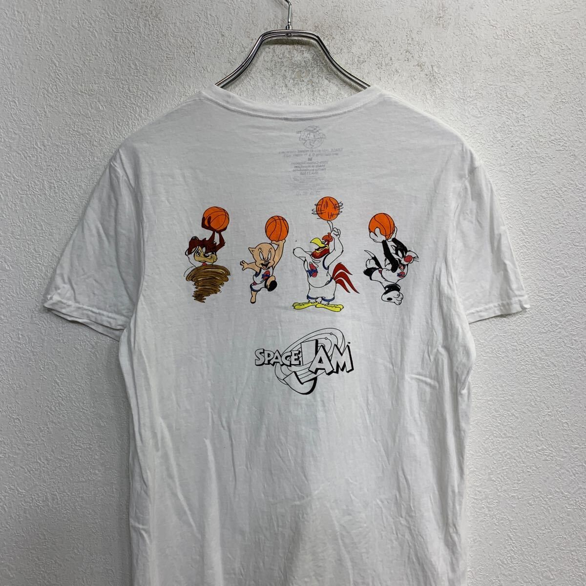 SPACE JAM 半袖 プリント Tシャツ Mサイズ スペースジャム キャラクターTシャツ ホワイト コットン 古着卸 アメリカ仕入 t2407-4558