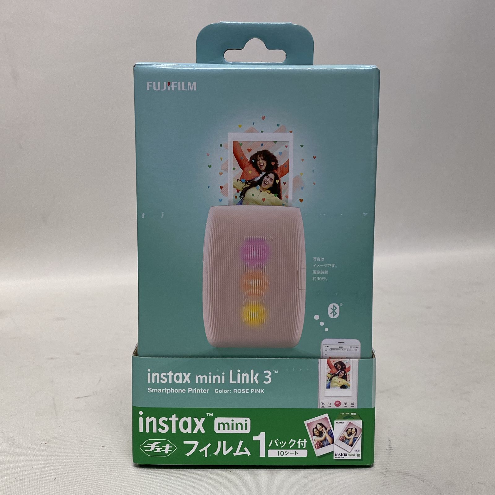 浜館64-563 店舗併売品 FUJIFILM 富士フイルム チェキ スマホプリンター instax mini Link 3 チェキフィルム1パック付 ♥品 品