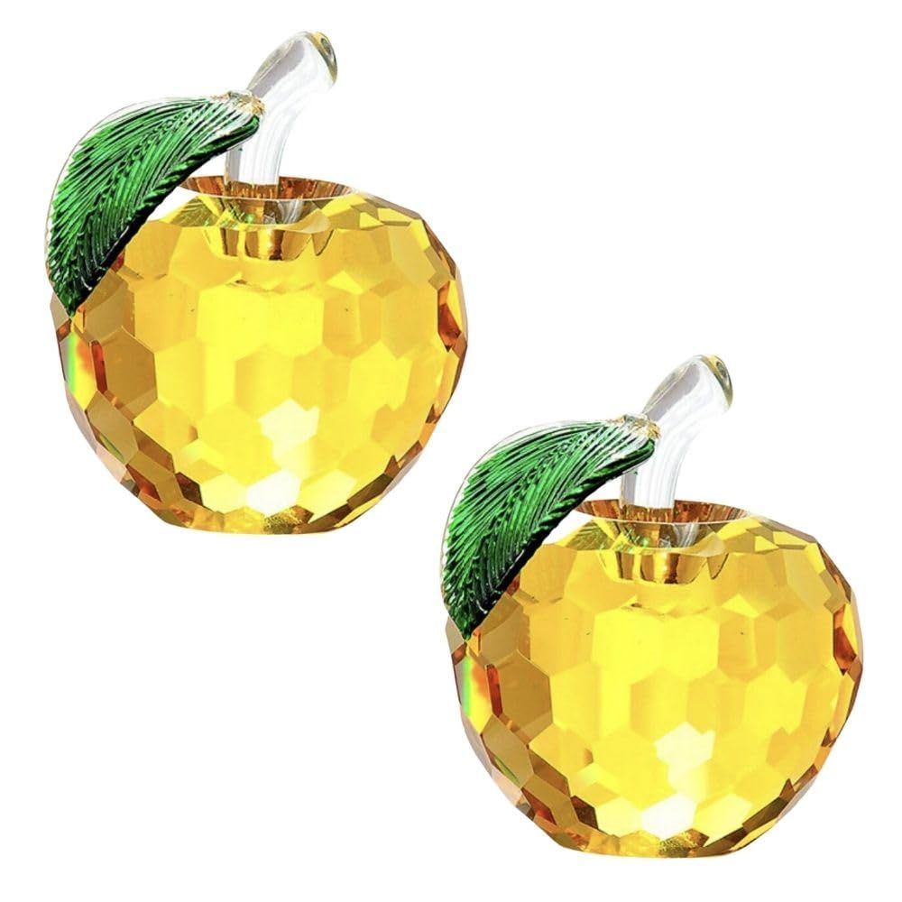 PLEAVIT りんご クリスタル 置物 インテリア オブジェ 風水 玄関 金運