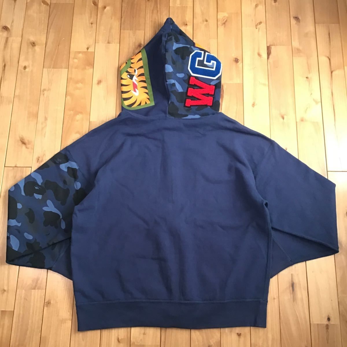 ★XL★ Giant shark full zip hoodie a bathing ape BAPE Blue camo シャーク パーカー エイプ  ベイプ アベイシングエイプ 迷彩