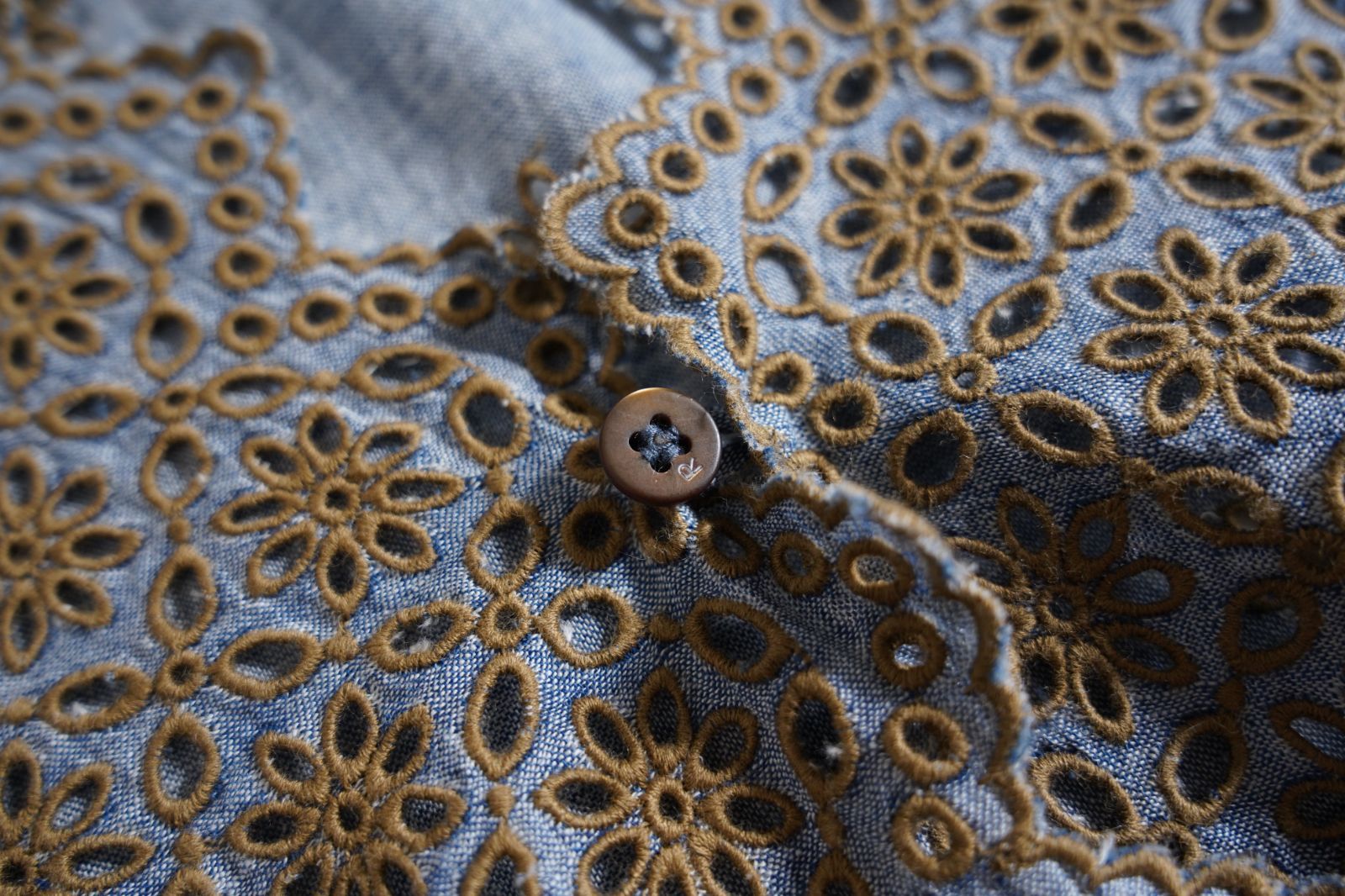 45R カットワーク カシュクール ブラウス（インディゴ） - メルカリ