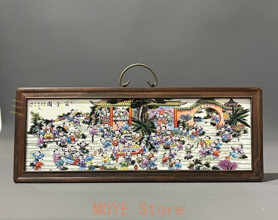 景徳鎮 陶板画百子図 応接間 書斎 懸掛 装飾品 現代工芸品 美術品 置物 景徳鎮 陶板画百子図 応接間 書斎 懸掛 装飾品 現代工芸品 美術