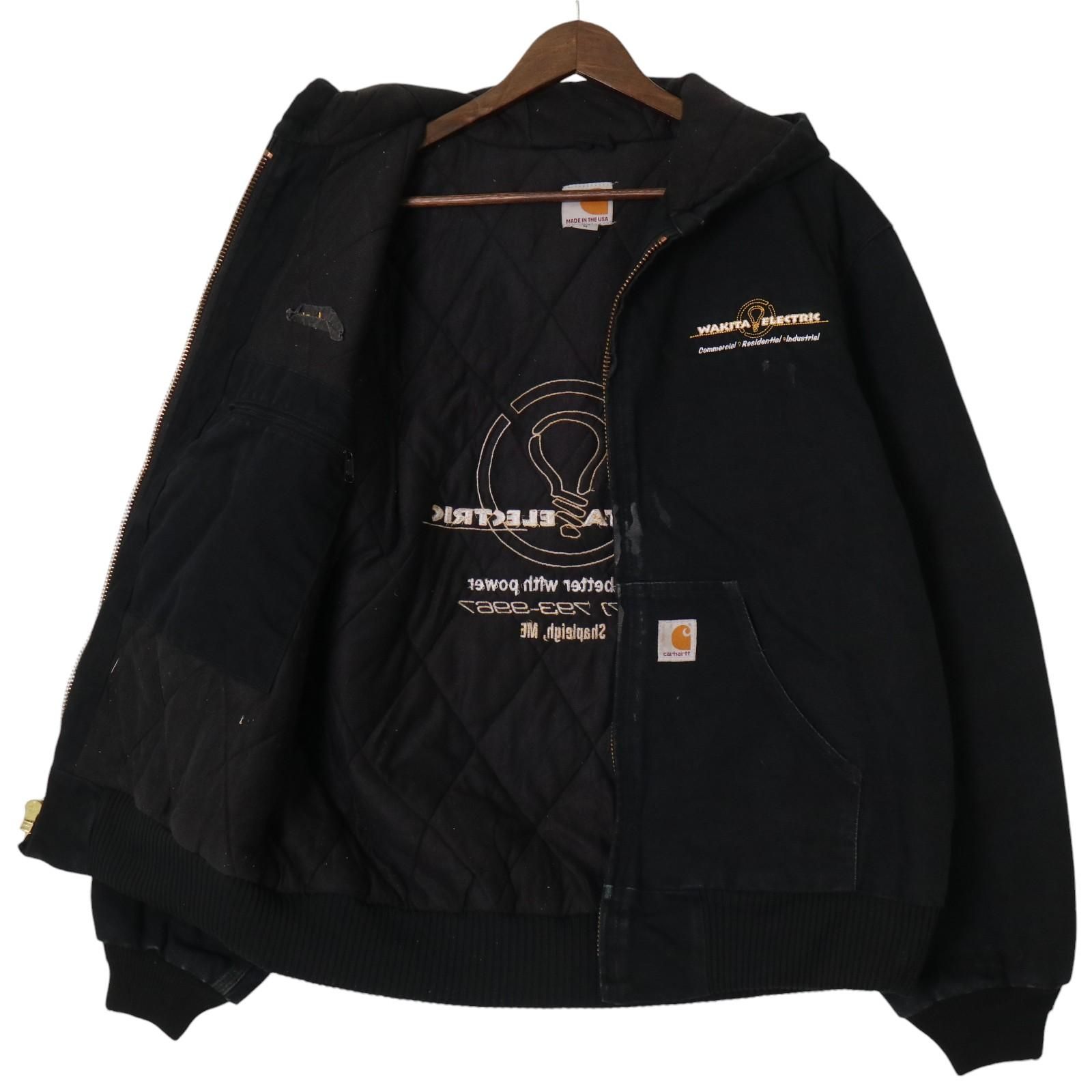 USA製 Carhartt カーハート アクティブジャケット ワーク 企業ロゴ 