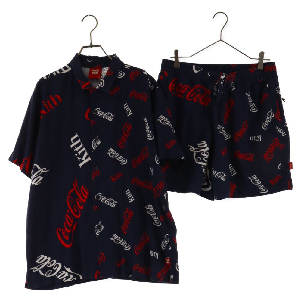 【L】KITH COCA-COLA セットアップ Coca-Cola (コカコーラ) PRINTED SHORT NAVY コカ コーラ プリント