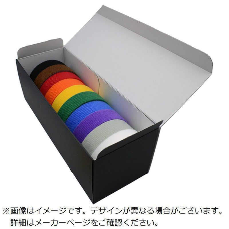送料無料 ♥ 未開梱 RIPTIE 面ファスナー ラップストラップ eco箱 25.4mm×4.57m 10巻入 虹 BXW15HRW10