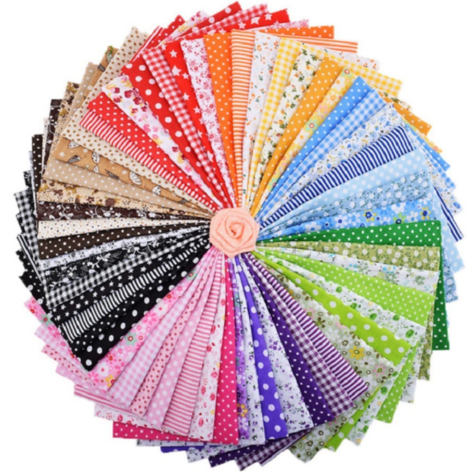 【特価商品】DFsucces 生地 綿 可愛い はぎれ布セット 56枚セット 花柄 綿100% 装飾 パッチワーク布 北欧 手作り DIY 手芸用 混合色 (25*25cm)