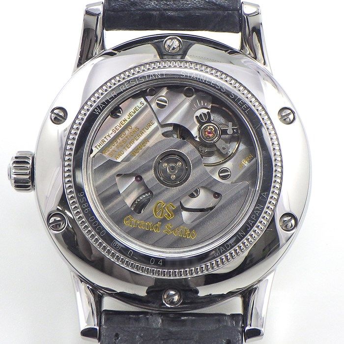 グランドセイコー Grand Seiko 腕時計 エレガンスコレクション SBGJ219/9S86-00C0 デイト 裏スケ GMT サンレイ ブラック文字盤 SS クロコダイル レザーベルト 自動巻き 【箱・保付き】 【中古】 グランドセイコー Grand Seiko 腕時計 エレガンスコレクション SBGJ219