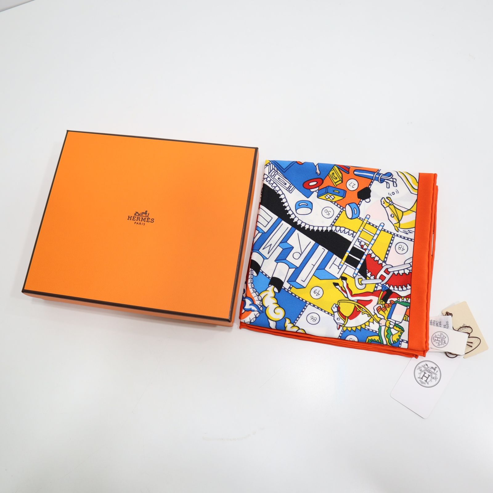 未使用 HERMES エルメス カレ70 エルメスの叙事詩 デタイユ L