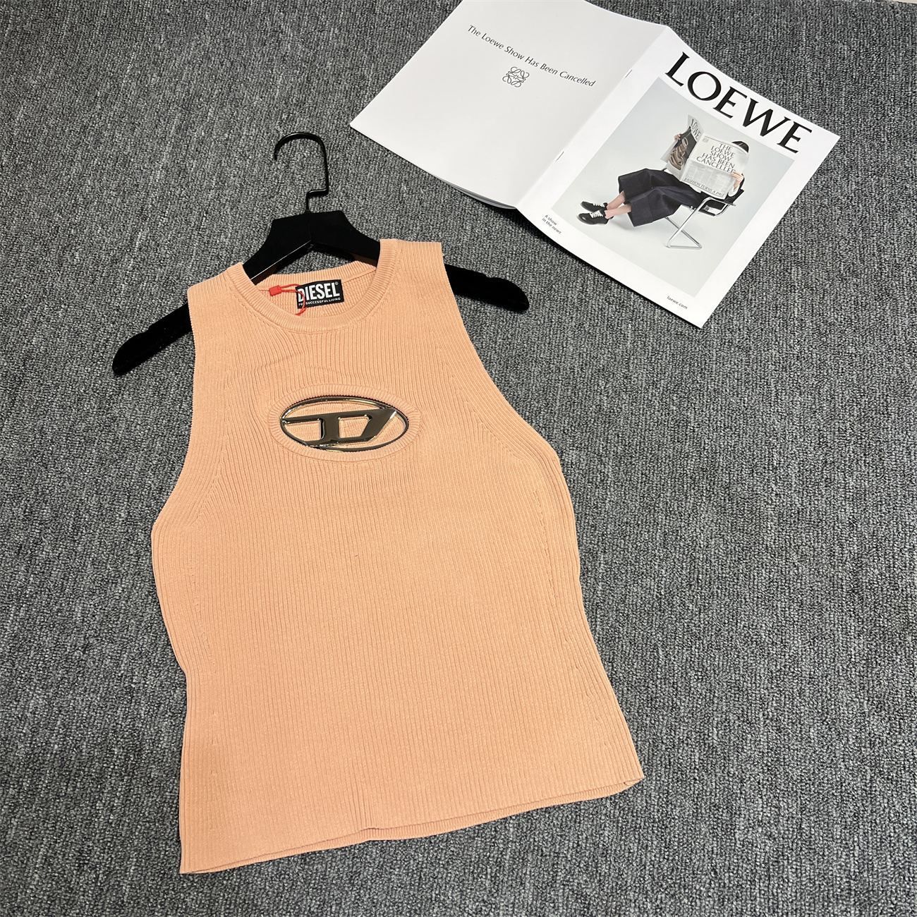 DIESEL レディースショートスリーブなしカットソーベスト