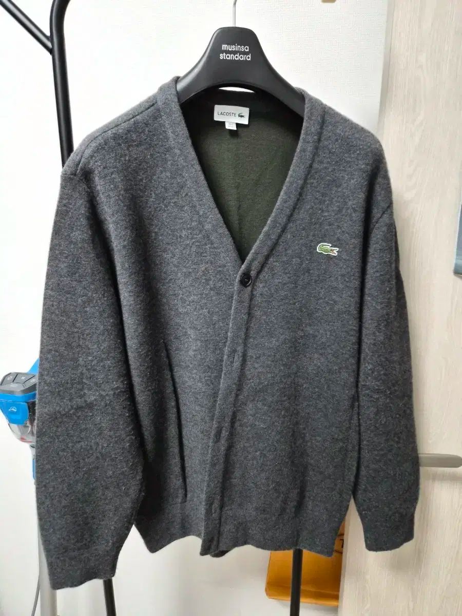ラコステ ウール混カーディガン ベージュ ブラック グレー 6