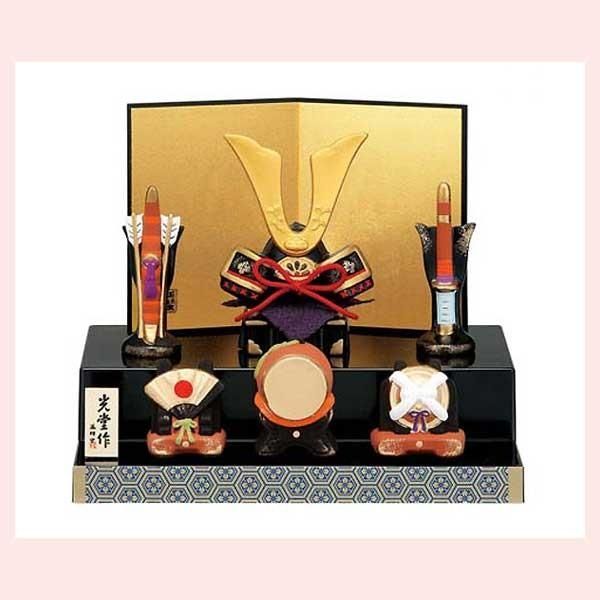 昭和レトロ五月人形段飾り兜・甲冑飾り・武将飾り・屏風・花菖蒲（花瓶