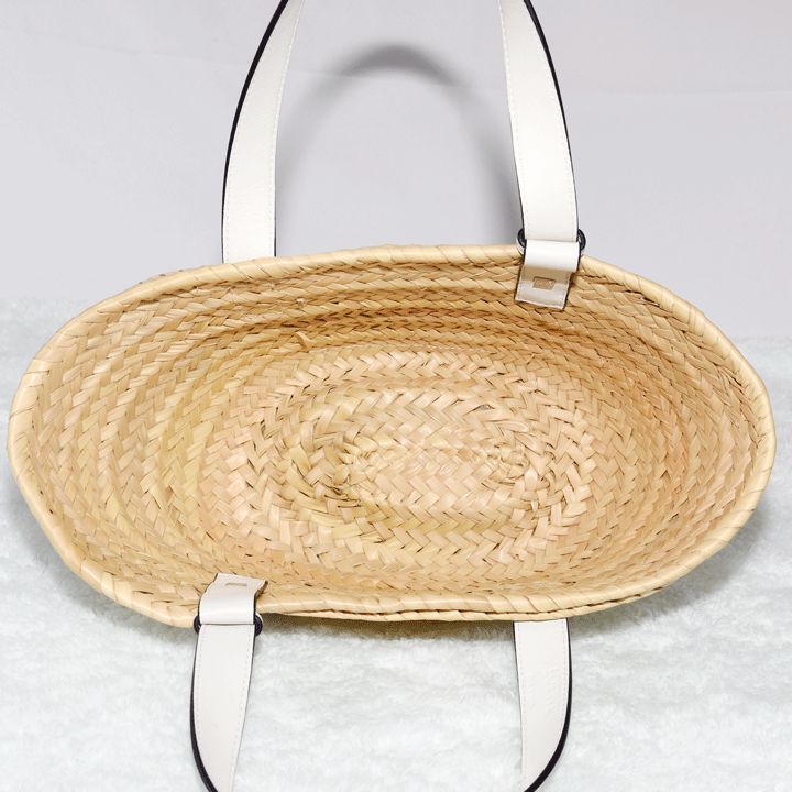 LOEWE ロエベ バスケットスモール ラフィア×レザー カゴバッグ