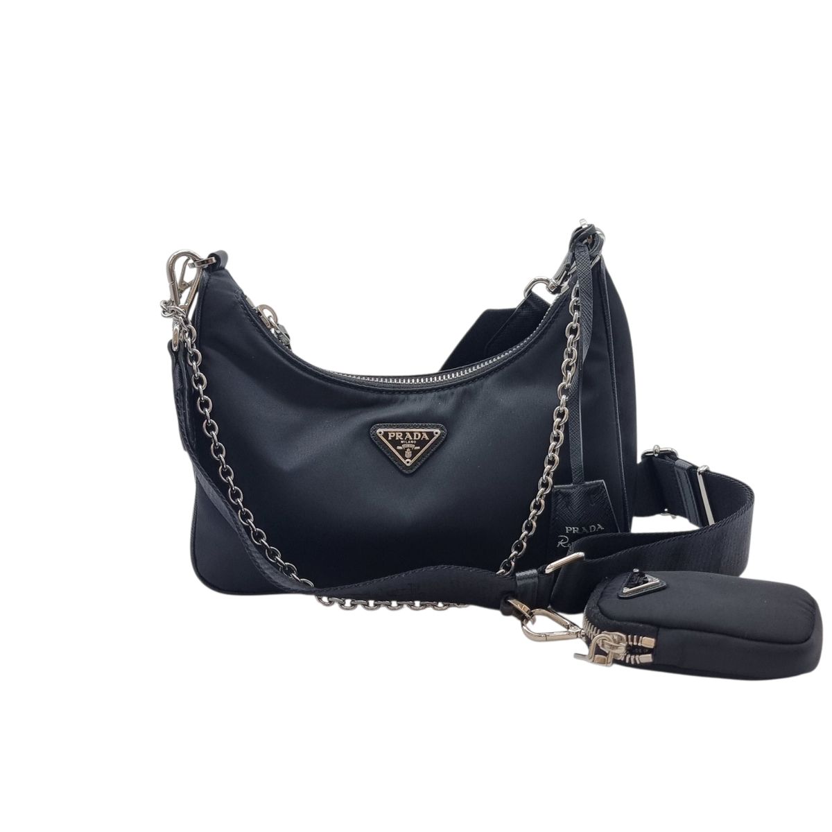 PRADA プラダ 1BH204 Re-Nylon チェーン ホーボーバッグ クロスバッグ PRB090901