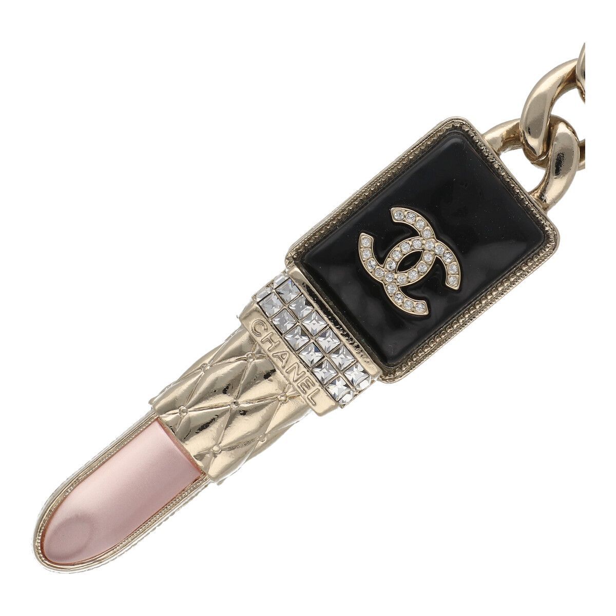 中古】 CHANEL シャネル リップスティック ココマーク チェーンネックレス ペンダント チョーカー コスメ ラインストーン A22C  アクセサリー ジュエリー メンズ レディース 24001476 AO - メルカリ