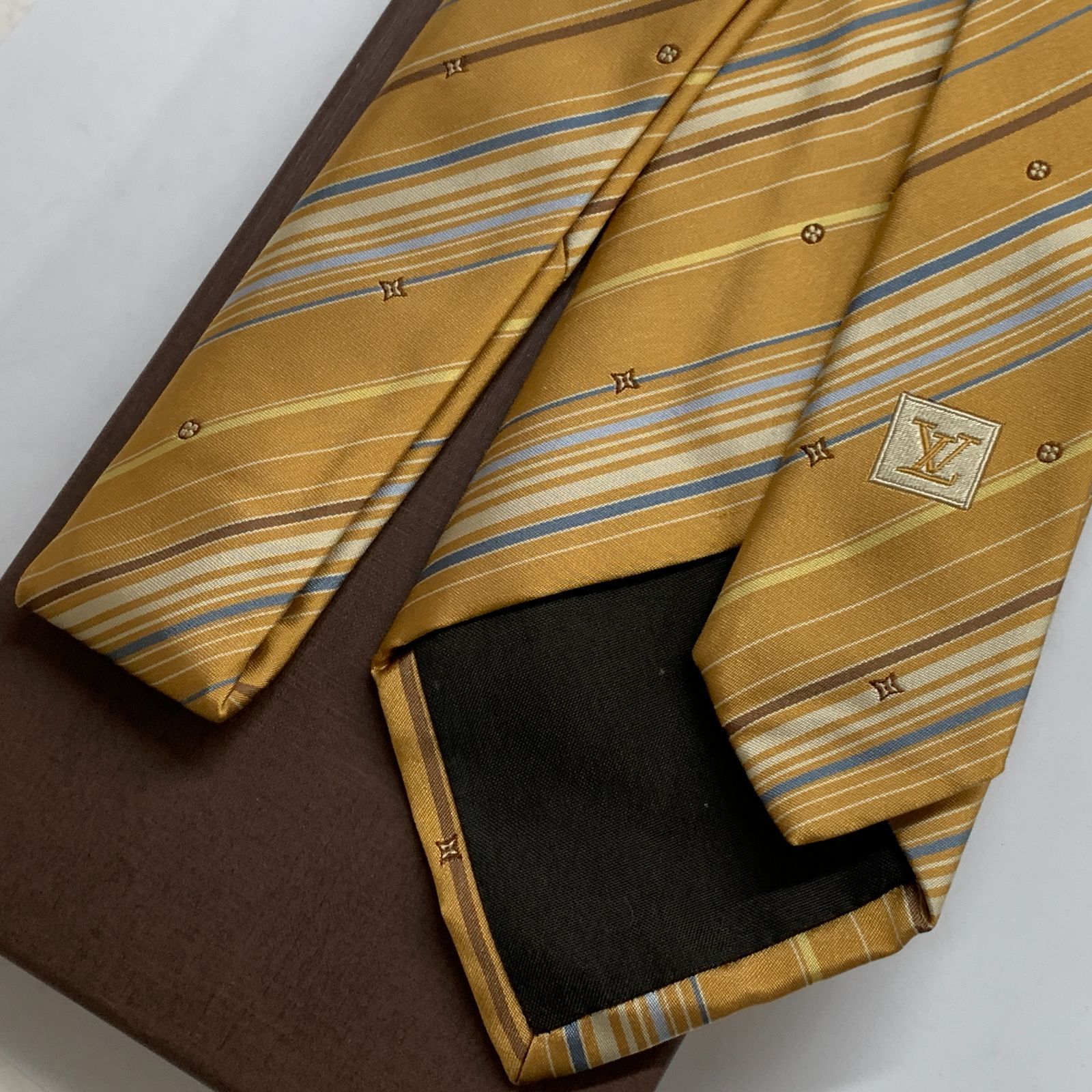 ルイヴィトン　ネクタイ　LOUIS VUITTON 中古 ルイヴィトン ネクタイ クラヴァット LV ブルー系 シルク