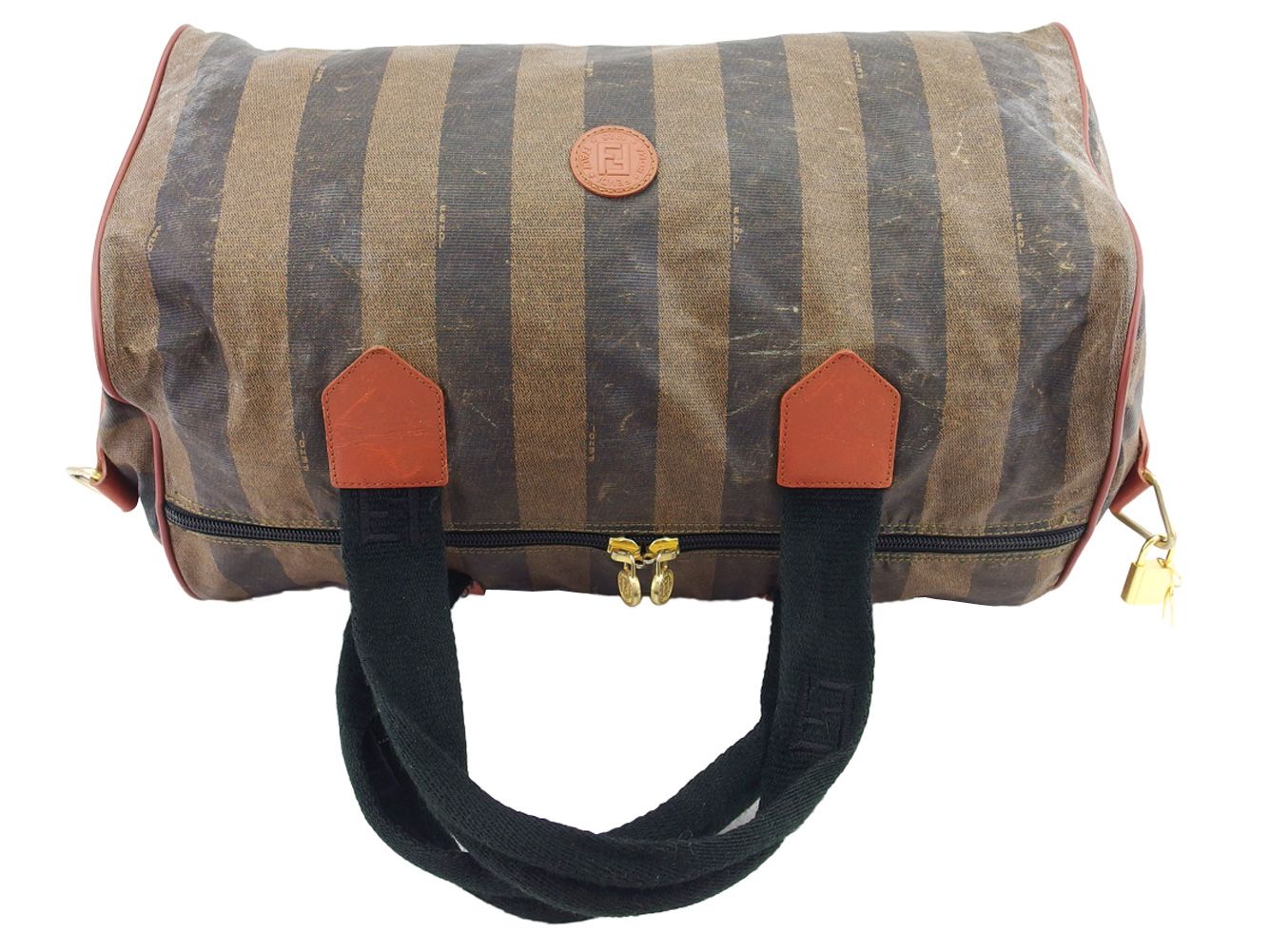 フェンディ FENDI ボストンバッグ ペカン ベージュ ブラック