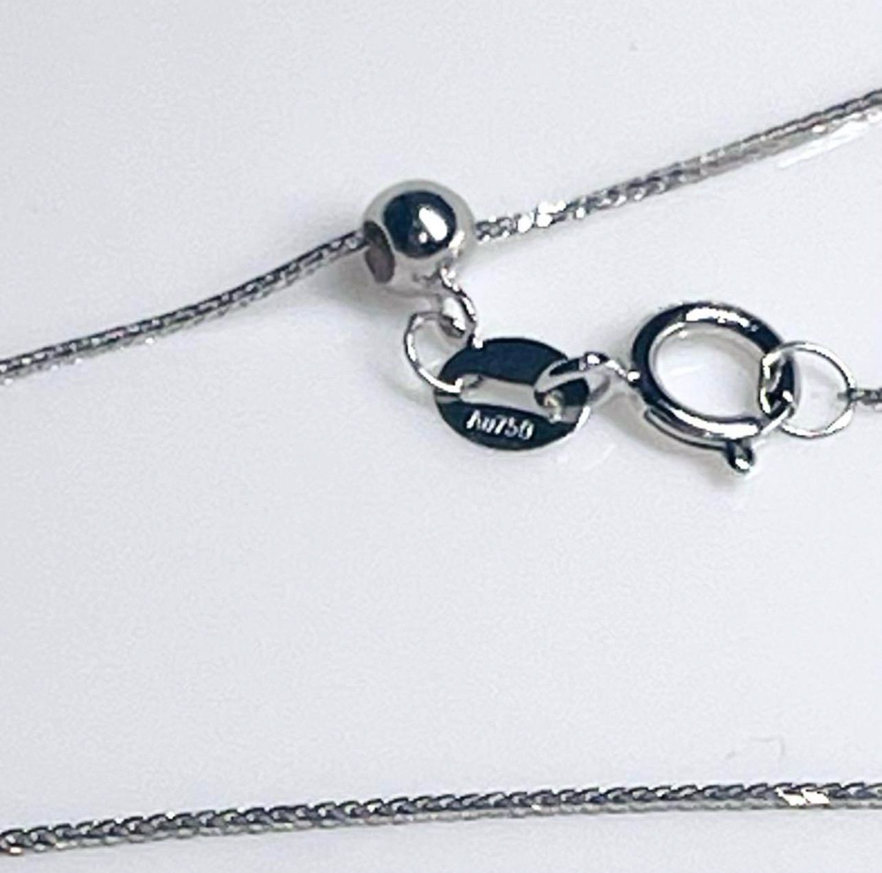 K18YG 調節自由 45cmピンチェーン 18金ネックレス刻印 スライド式