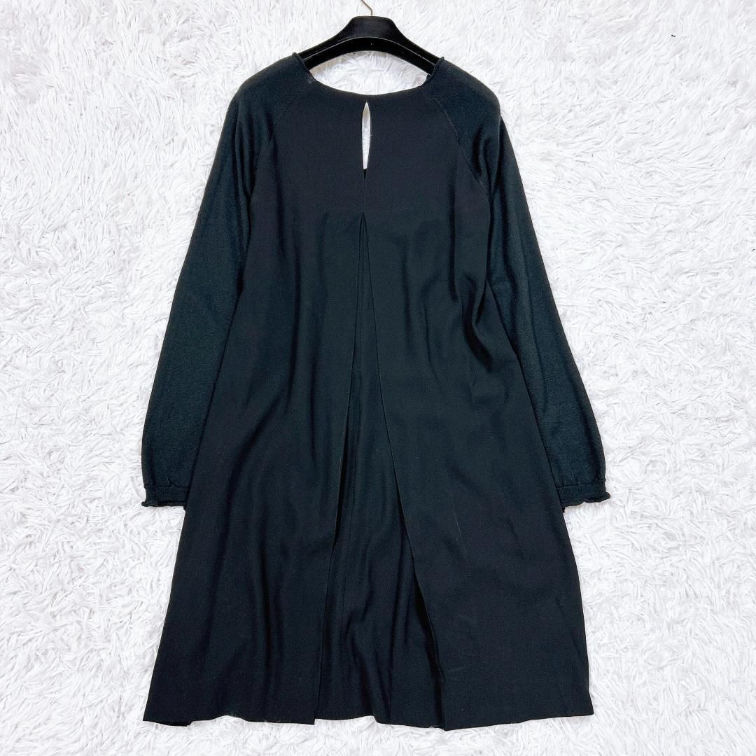 SEVENTY セブンティ 長袖Vネックワンピース ニット切替