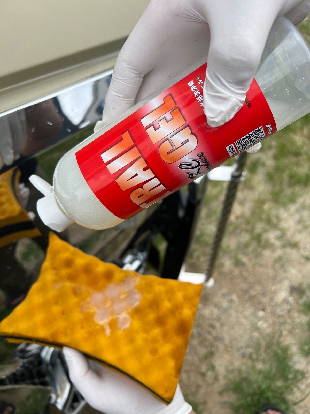 鏡面アルミホイールの下処理に