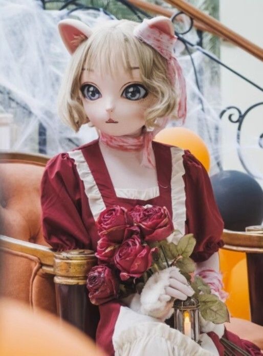 全頭マスク カツラなし 猫 Lilith 肌色 フルマスク ドール