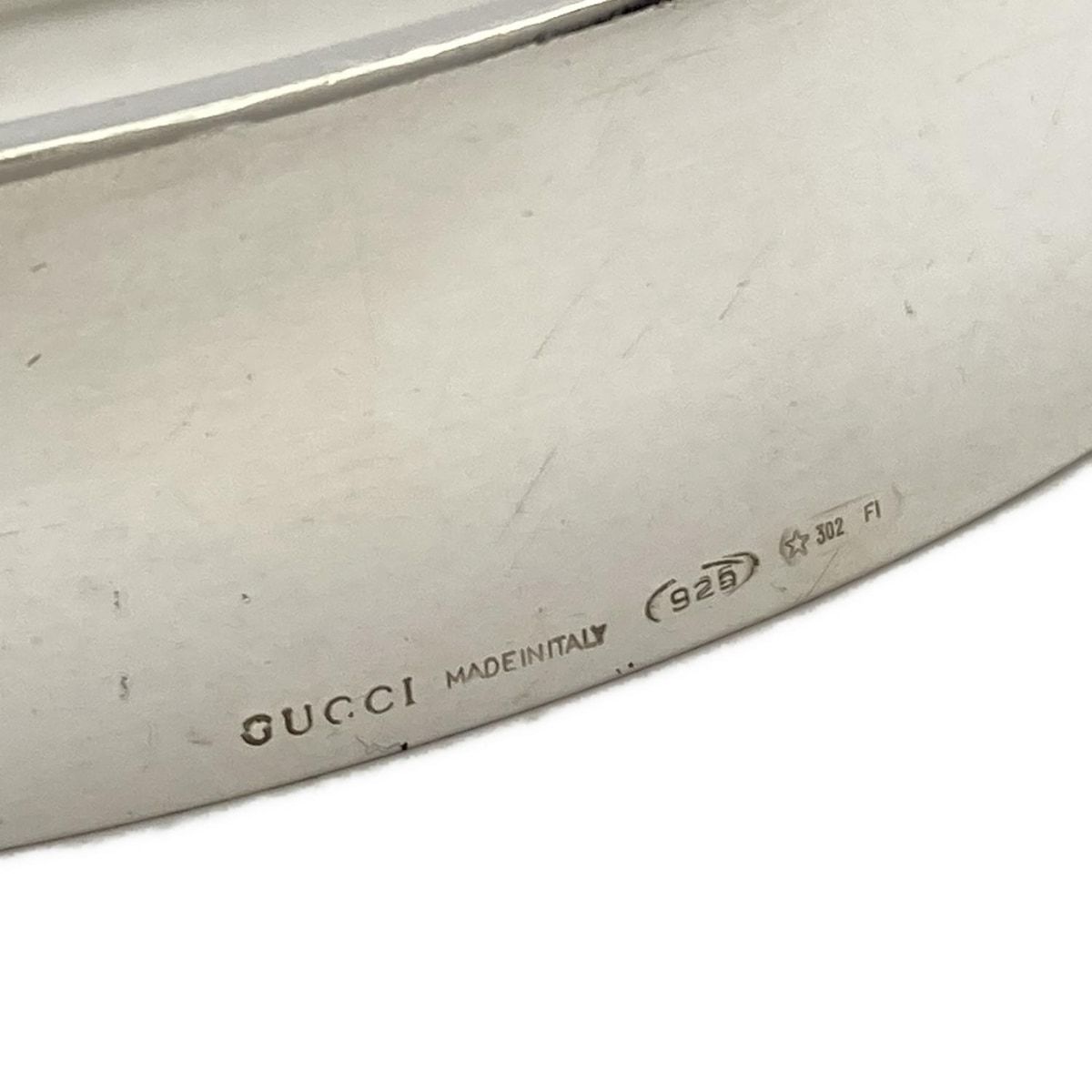 Gucci グッチ バングル シルバー レザー コンビ アクセサリー G