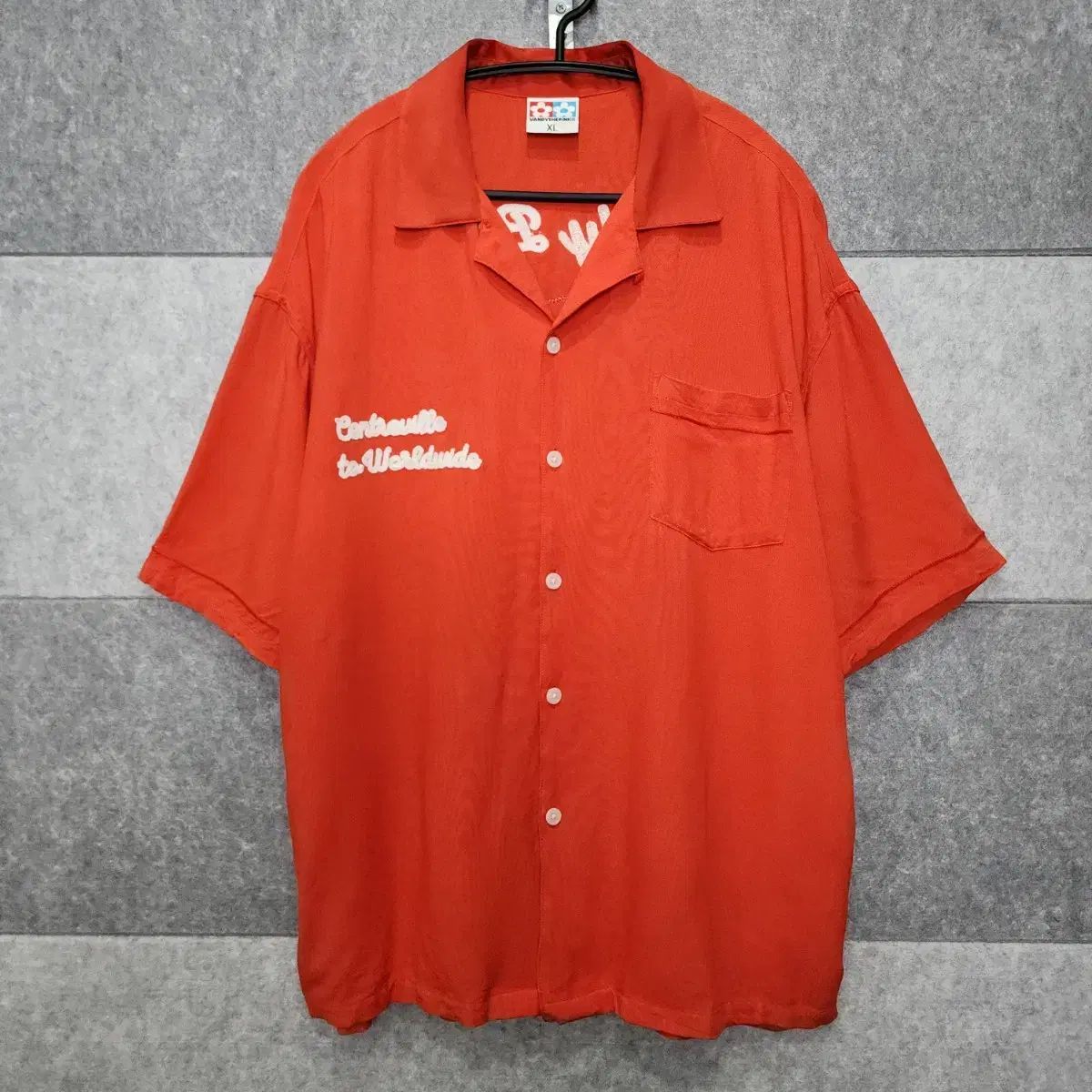 バンディ ザ ピンク メンズ バックロゴ ボーリング シャツ サイズ XL 105
