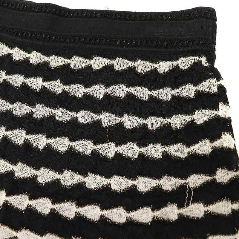 エムミッソーニ M MISSONI ニットスカート 総柄 40 黒 ブラック