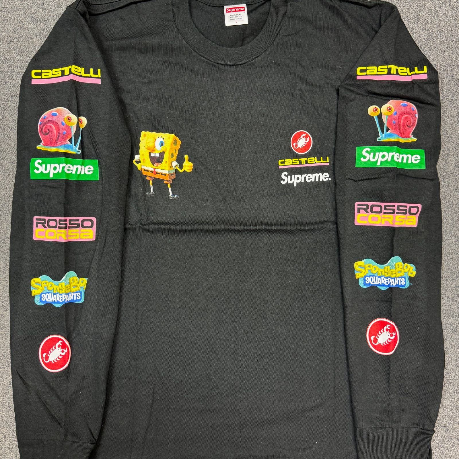 国内正規 未使用品 Supreme 25SS SpongeBob Castelli Racing L/S Tee 