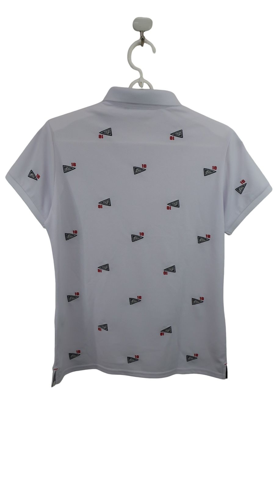 美品】FILA GOLF(フィラゴルフ) ポロシャツ 白ネイビー総柄