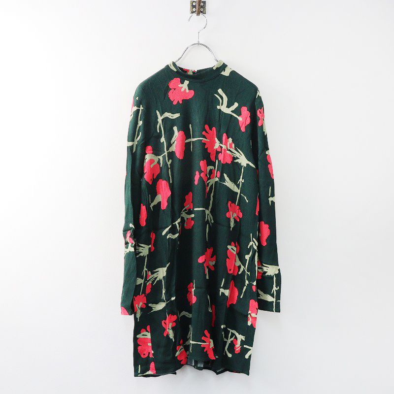 marimekko フラワープリント ワンピース 36 北欧 マリメッコ marimekko Iltainen Ristikukka フラワー