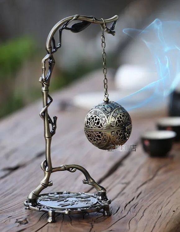 茶香炉 十角形 透かし瓢箪 茶香炉（白刷毛目、透かし彫り） 白磁/かぶ形香炉/小/透かし彫り