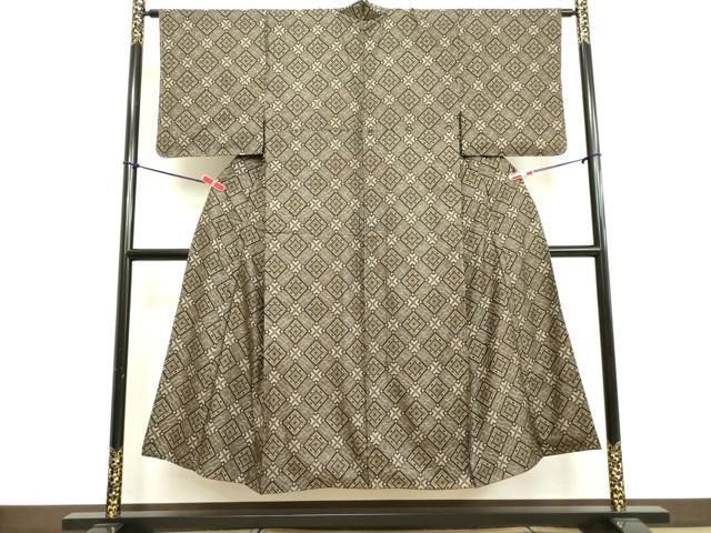 平和屋着物○上質な紬 絞り 花菱文 正絹 逸品 DAAS2360tw