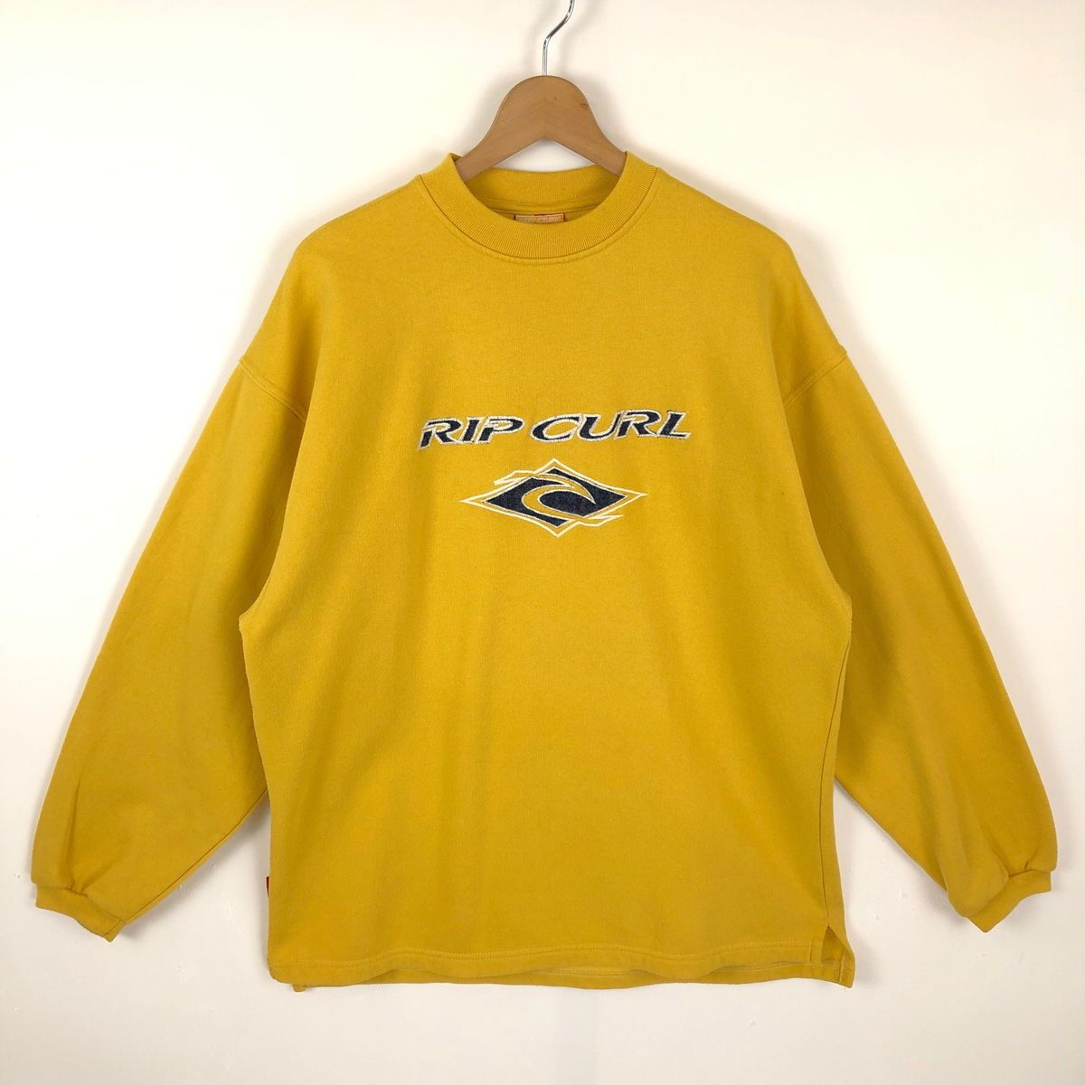 【古着】 RIPCURL リップカール 刺繍ロゴスウェット 90年代 イエロー系 メンズM 【中古】 n028177