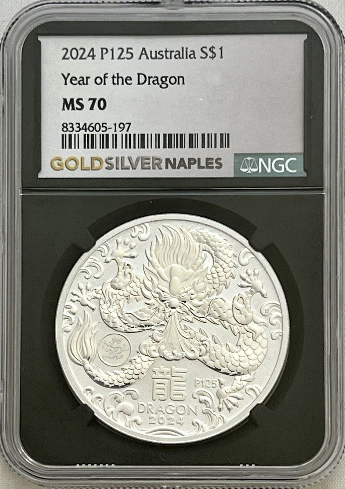 2025 P125 Atralia Silver $ of the Dragon NGC MS 70