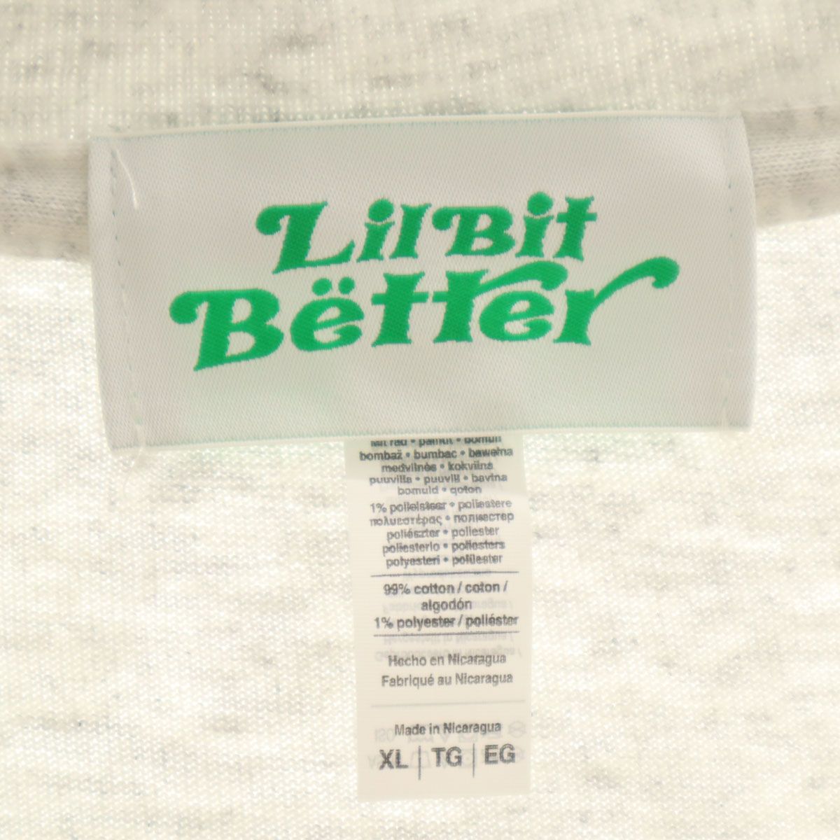 Lil Bit Better ロングスリーブTシャツ XL ホワイト Lil Bit Better リル ビット ベター 半袖 Tシャツ XL グレー系 バックプリント メンズ 古着