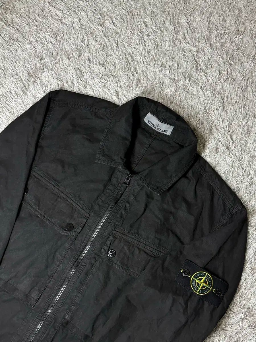 M 百貨店販売モデル STONE ISLAND ストーンアイランド 23FW エフェクト オーバーサイズシャツ 黒