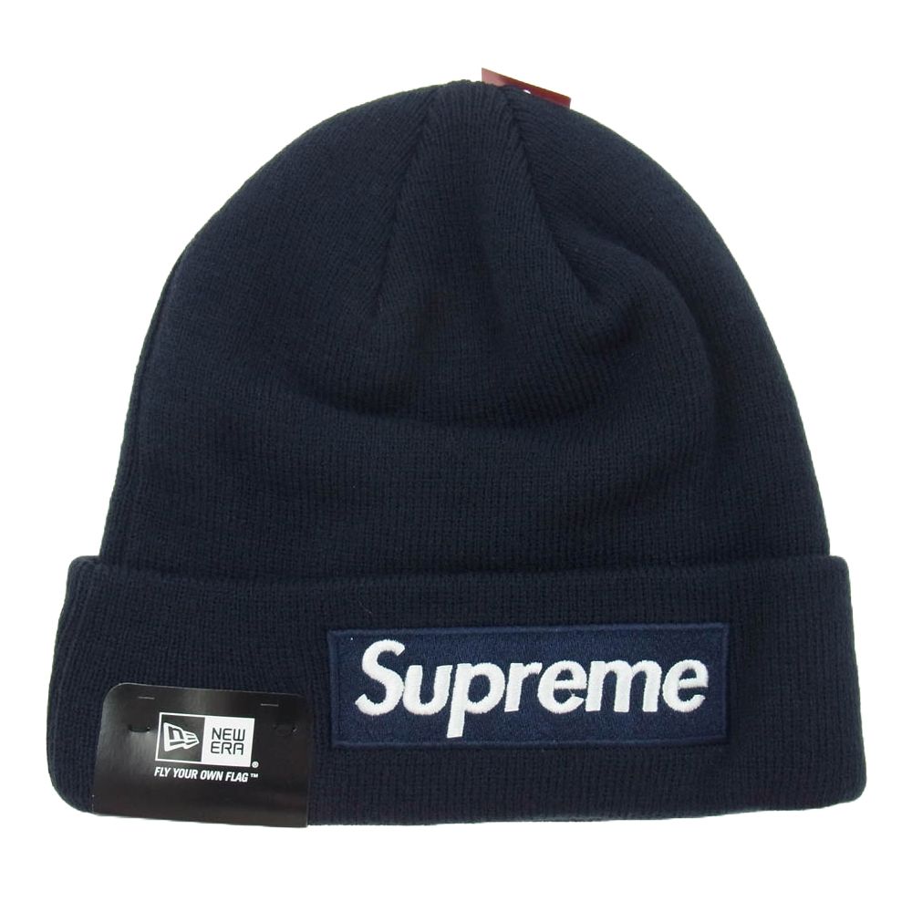 Supreme シュプリーム 21AW New Era Box Logo Beanie Washed Navy ニューエラ ボックスロゴ ビーニー ニット帽 ウォッシュドネイビー ダークネイビー系 新古品