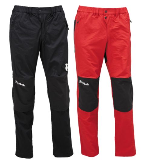 釣武者202NEW コーデュラ ネオハイブリッドパンツ ブラックとレッド 磯パンツ