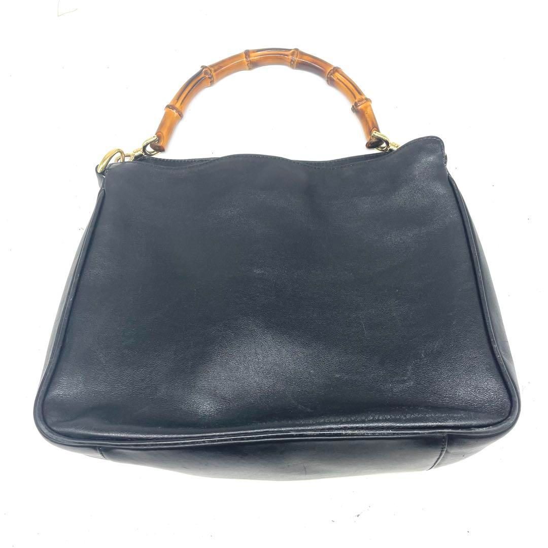 グッチ ハンドバッグ バンブー 革 黒 ビジネス フォーマル FS97 グッチ ハンドバッグ バンブー 革 黒 ビジネス フォーマル FS97 グッチ