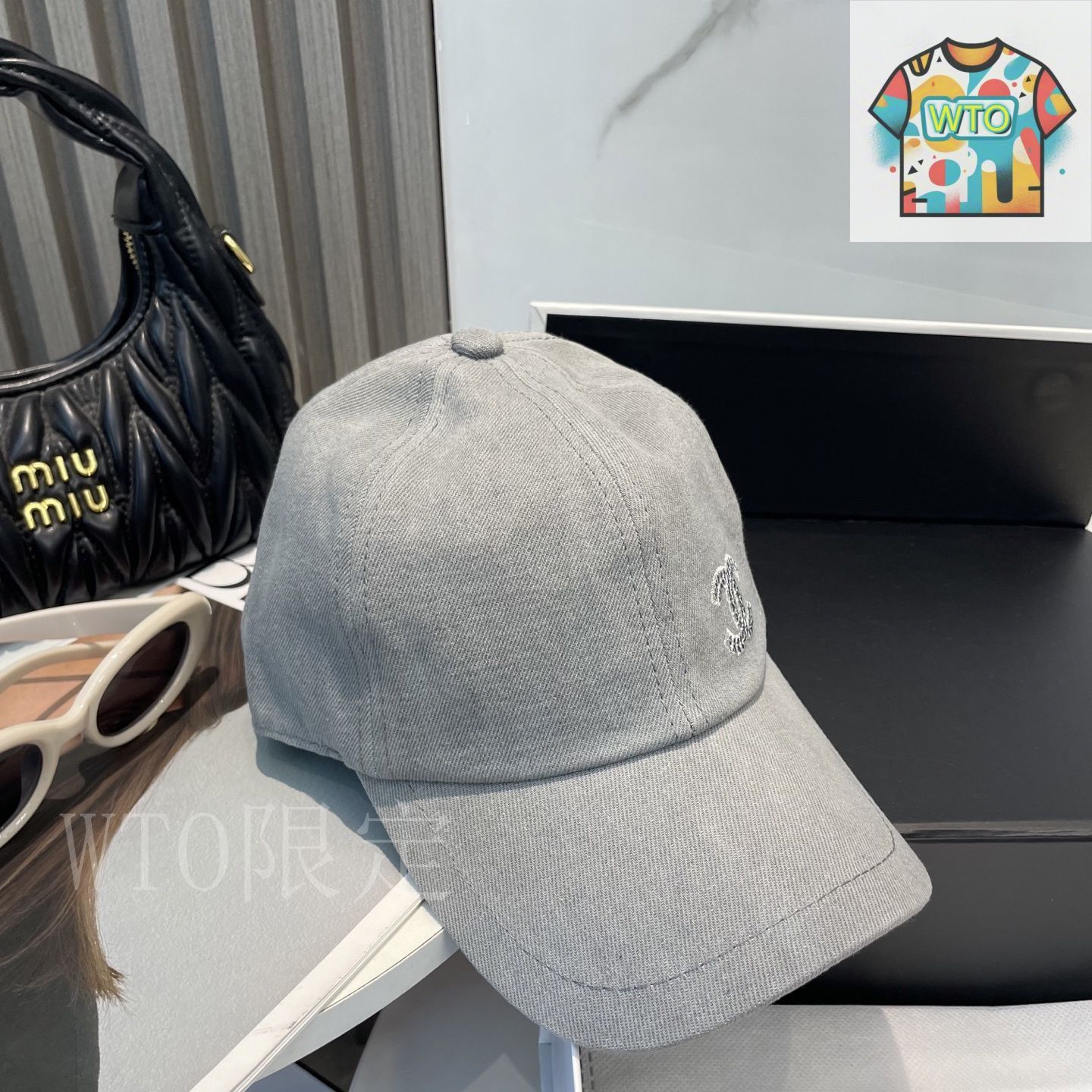 CHANEL デニムベースボールキャップ　試着のみ。 今日特価】Chanel デニムベースキャップ-1-4 - メルカリ