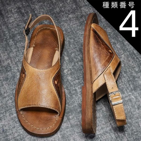 種類4 ブラック|23.5cm メンズ サンダル 本革 グラディエーターサンダル 2cm クラシック おしゃれ ブラック ダークブラウン ブラウン 柔らかい 蒸れない 夏 サマー おしゃれ 22cm 23cm 27.5cm 28cm