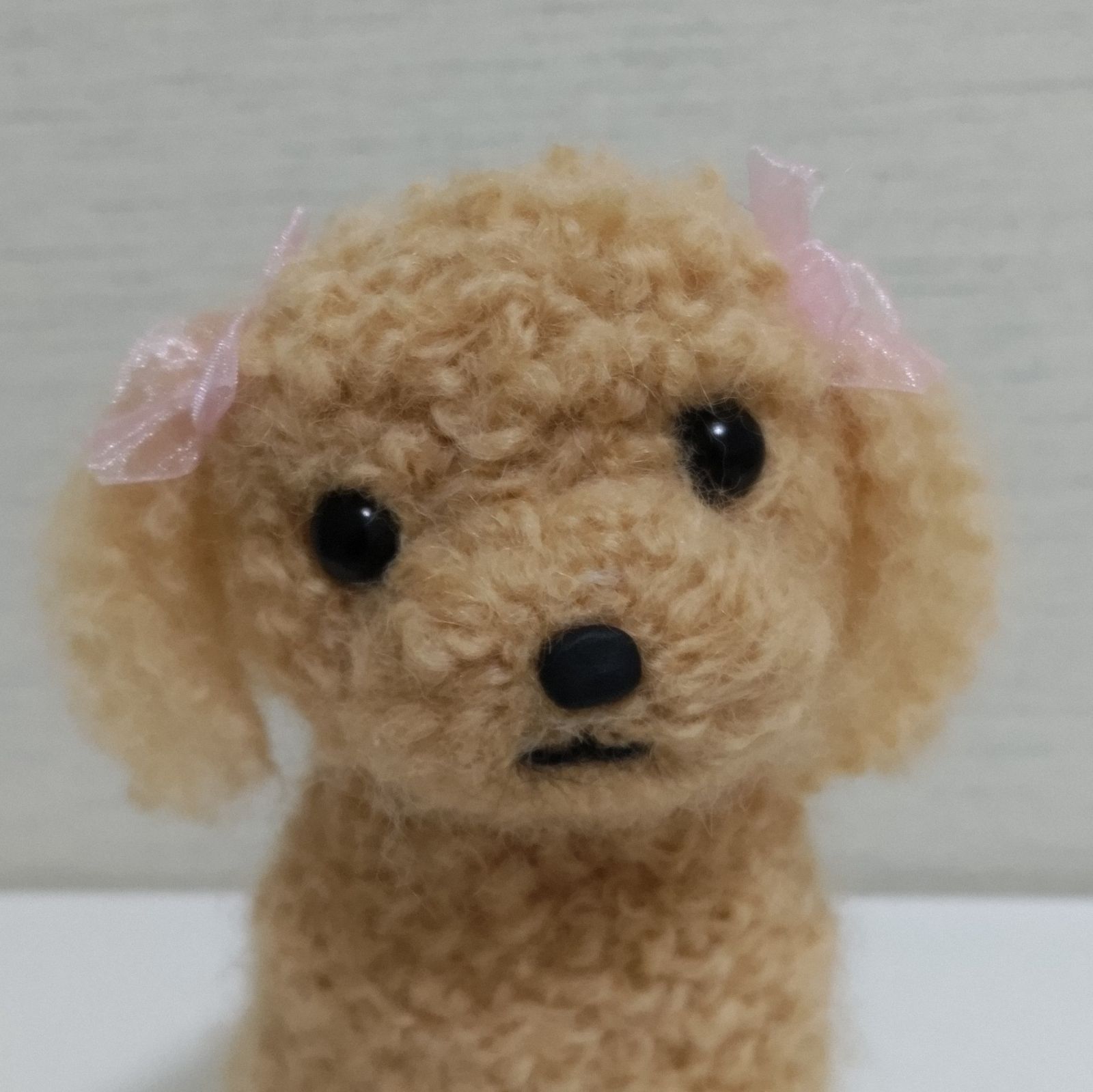 羊毛フェルト　犬　マルチーズ　さくらんぼのムース　ハンドメイド