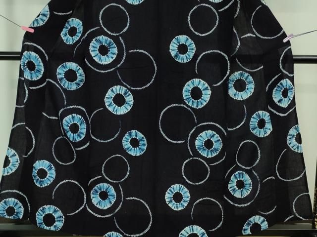 平和屋本店□極上 夏物 浴衣 有松鳴海絞り 輪 丸文 綿 逸品  