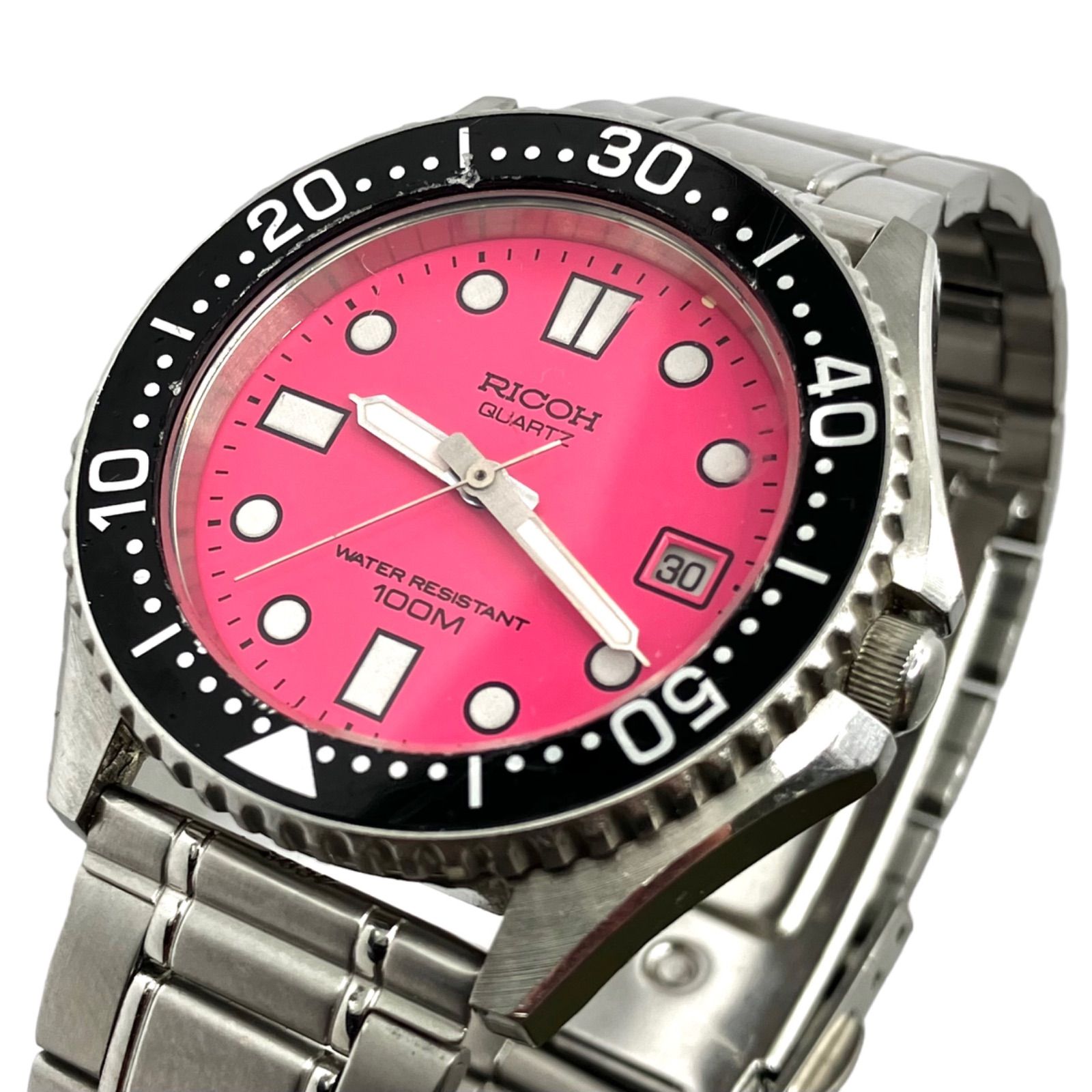 超希少⭐️かわいいピンクのダイバー】 RICOH quartz ダイバーズ