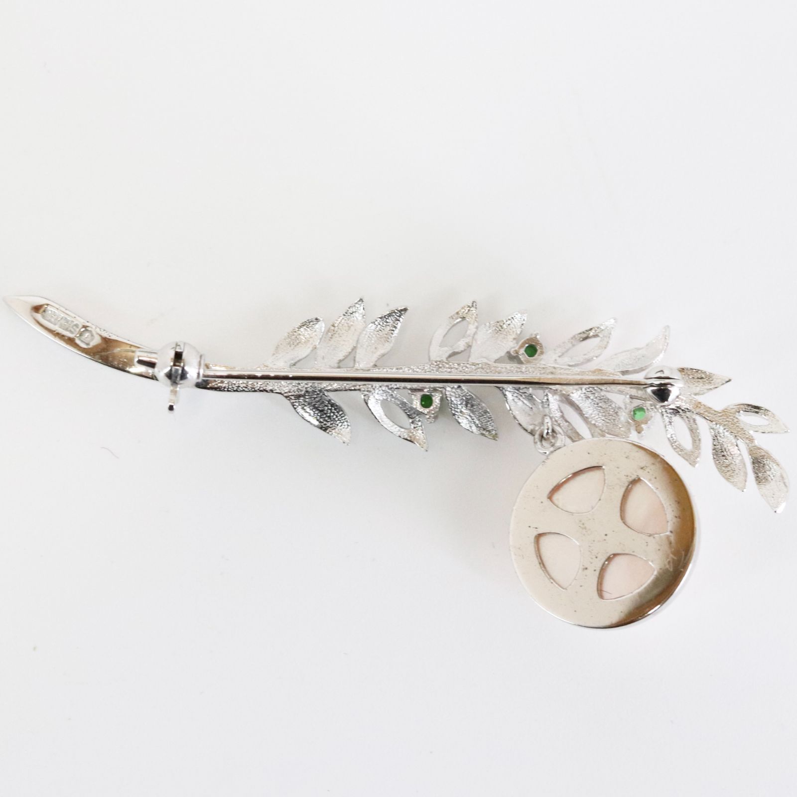 美品✨田崎真珠 TASAKI ブローチ パール シルバー 刻印 リーフ 美品 田崎真珠 シルバー リーフ ブローチ パール/25-1027S
