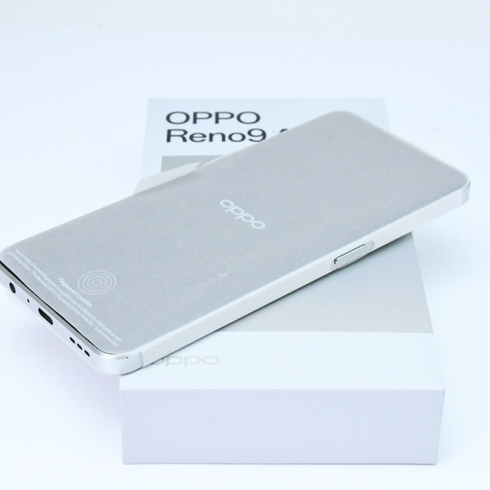 【液晶美品】SIMフリー OPPO Reno9 A 8GB/128GB A301P ムーンホワイト