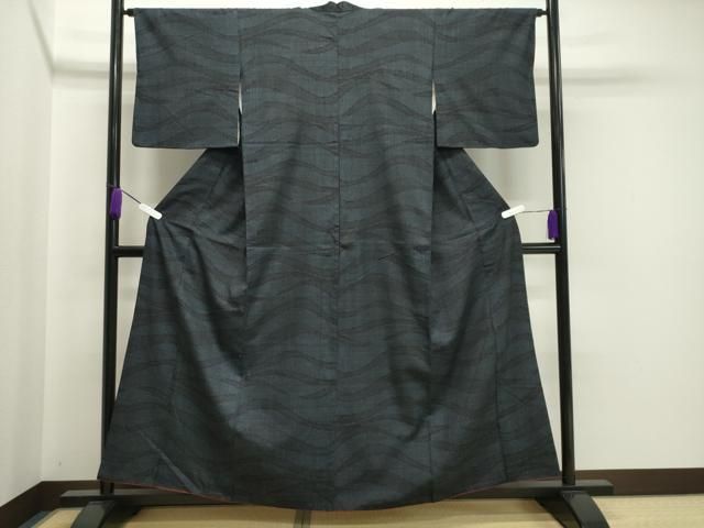 平和屋着物□結城紬 80亀甲 網目文 正絹 逸品 未使用 AAAY9274cs