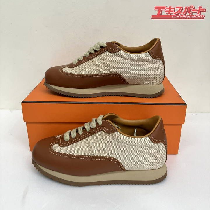 中古美品】 エルメス HERMES クイック ローカット スニーカー 37サイズ 